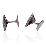 Triangle Shape Cufflinks Natural Pave Diamond 925 Sterling Silver Jewelry Gift