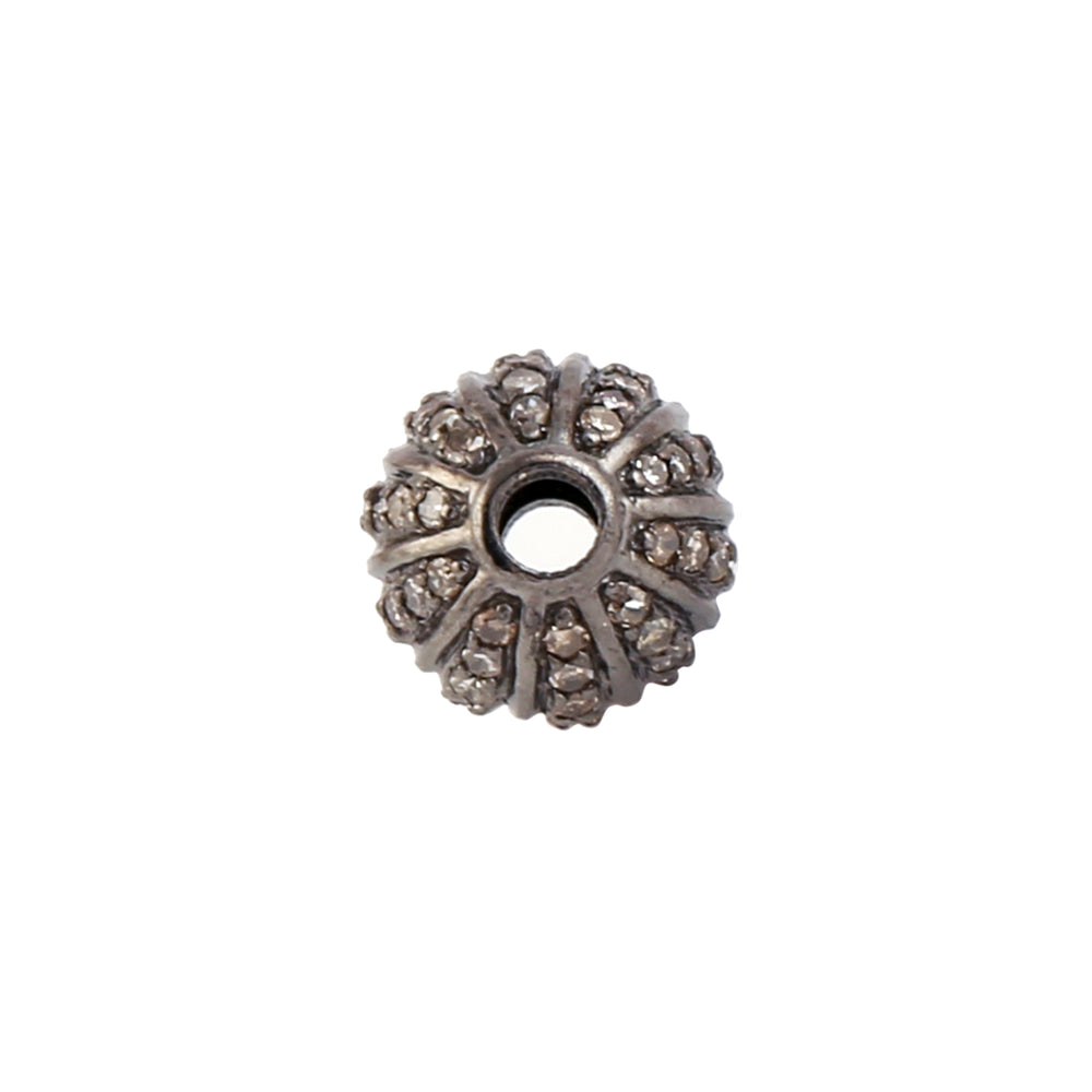 Bead Spacer Finding 925 Sterling Silver Pave Diamond Jewelry