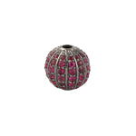 Pave Ruby 925 Sterling Silver Bead Ball Finding Handmade Jewelry