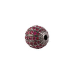 Pave Ruby 925 Sterling Silver Bead Ball Finding Handmade Jewelry