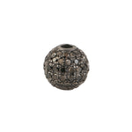 Black Diamond Pave Ball Findings In 925 Sterling Silver