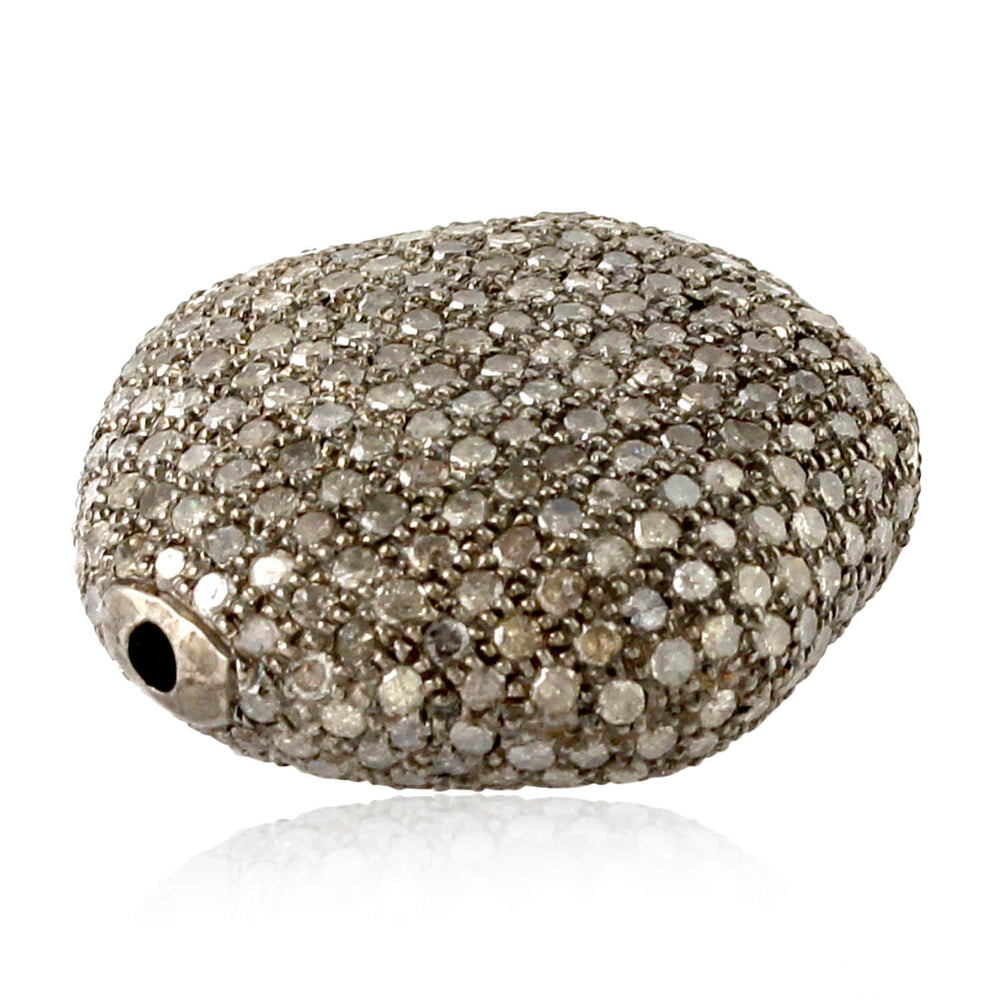 Pave Diamond Bead ball Finding Jewelry Making Silver Accessory