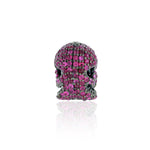 Natural Ruby 925 Sterling Silver Human Skull Spacer Finding