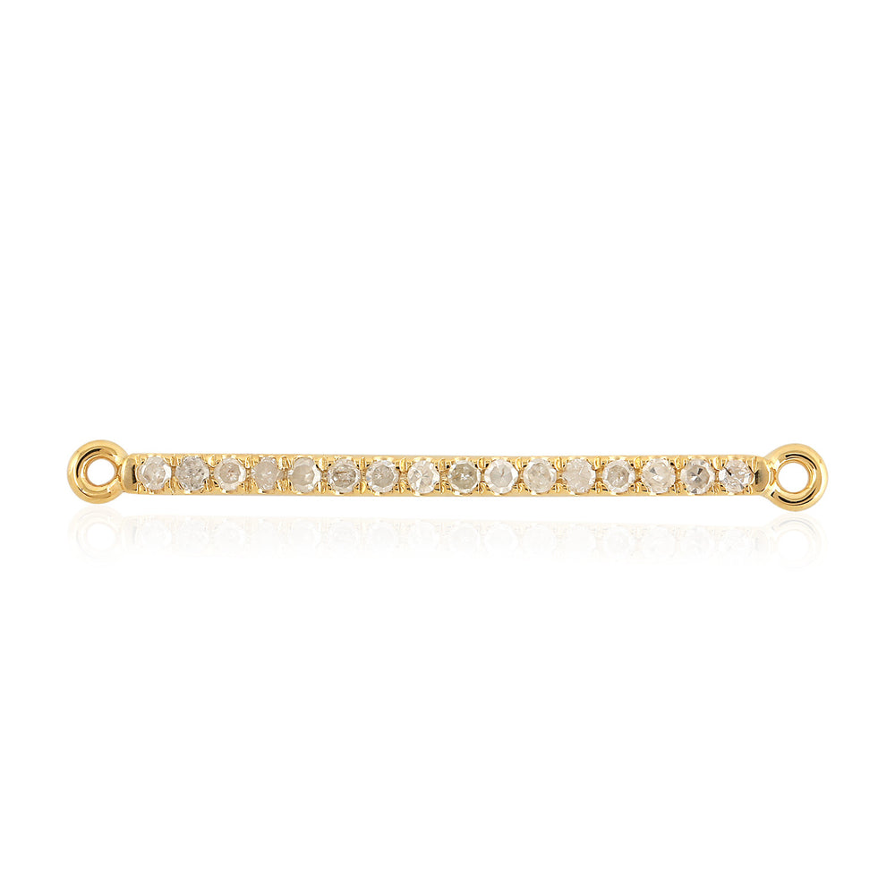Natural Diamond Bar Design Connector Findings In 14k Yellow Gold