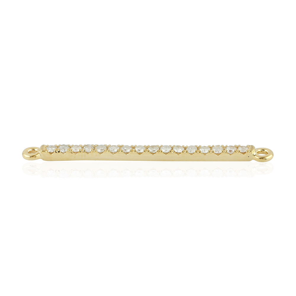 Natural Diamond Bar Design Connector Findings In 14k Yellow Gold