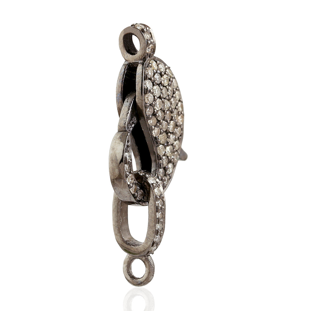 Fish Design Lobster Lock Findings Pave Diamond Silver Jewelry