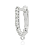 Pave Diamond 18k White Gold Findings Jewelry Making Accessories