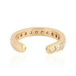 Natural Diamond 18k Yellow Gold Pave Findings Jewelry For Her