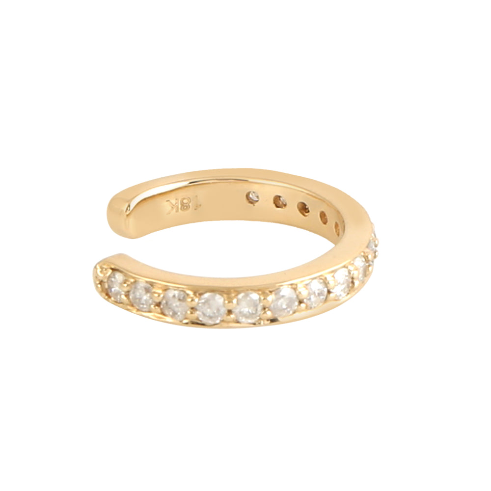 Natural Diamond 18k Yellow Gold Pave Findings Jewelry For Her