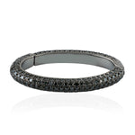 Natural Pave Diamond Ring Findings In 925 Silver