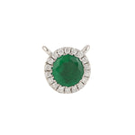 18k White Gold Natural Emerald Diamond Connector Finding Jewelry