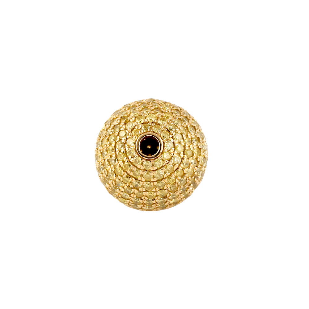 Yellow Diamond Bead Ball Findings 18k Gold Accessory