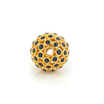 Natural Sapphire Jewelry Making Findings Bead In 18k Yellow Gold