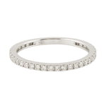 Natural Pave Diamond Delicate Band Ring In 18k White Gold For Her