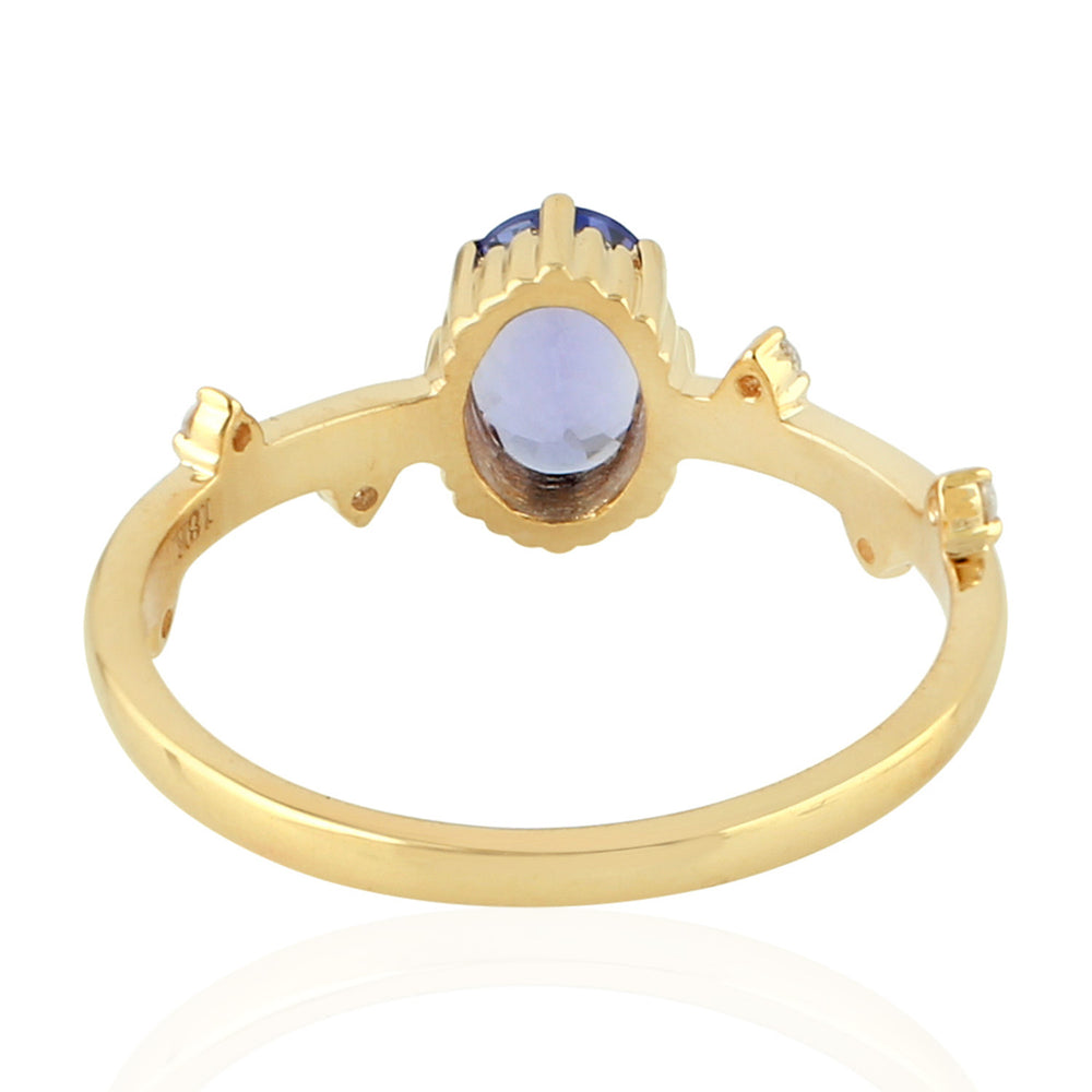 10k Yellow Gold Oval Cut Tanzanite Diamond Women's Ring Jewelry