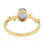 10k Yellow Gold Oval Cut Tanzanite Diamond Women's Ring Jewelry