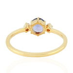 10K Yellow Gold Tanzanite Diamond Ring Women's Jewelry