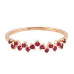 18k Yellow Gold Natural Ruby Stackable Band Ring Jewelry