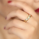 Natural Diamond Band Ring 14k Yellow Gold Handmade Jewelry