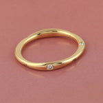 14k Yellow Gold Diamond Band Ring Handmade Jewelry For Gift