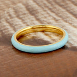 14k Yellow Gold Enamel Band Ring Handmade Jewelry
