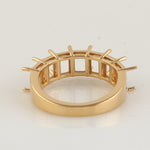 Handmade Solid 18k Yellow Gold Prong Set Semi Mount Band Ring Jewelry Making Accessory