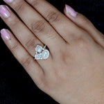 solid 18k White Gold Ice Diamond Three Stone Ring For Her