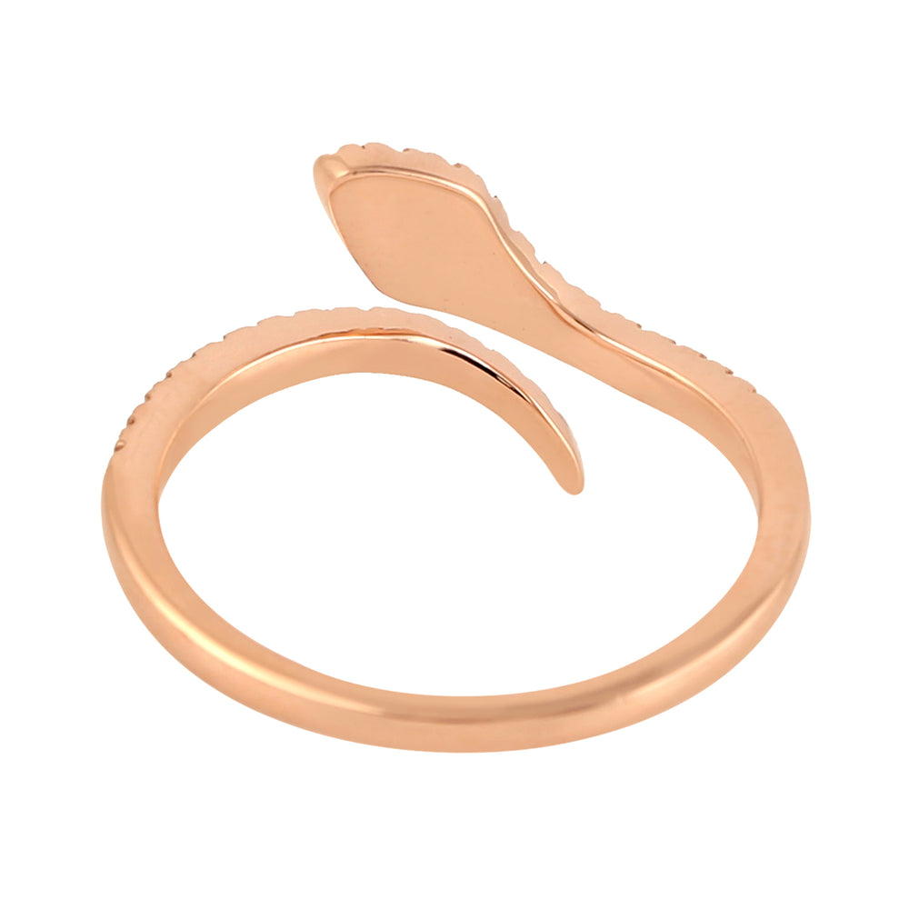 Natural Diamond Snake Designer Spiral Ring In 18k Rose Gold