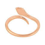 Natural Diamond Snake Designer Spiral Ring In 18k Rose Gold