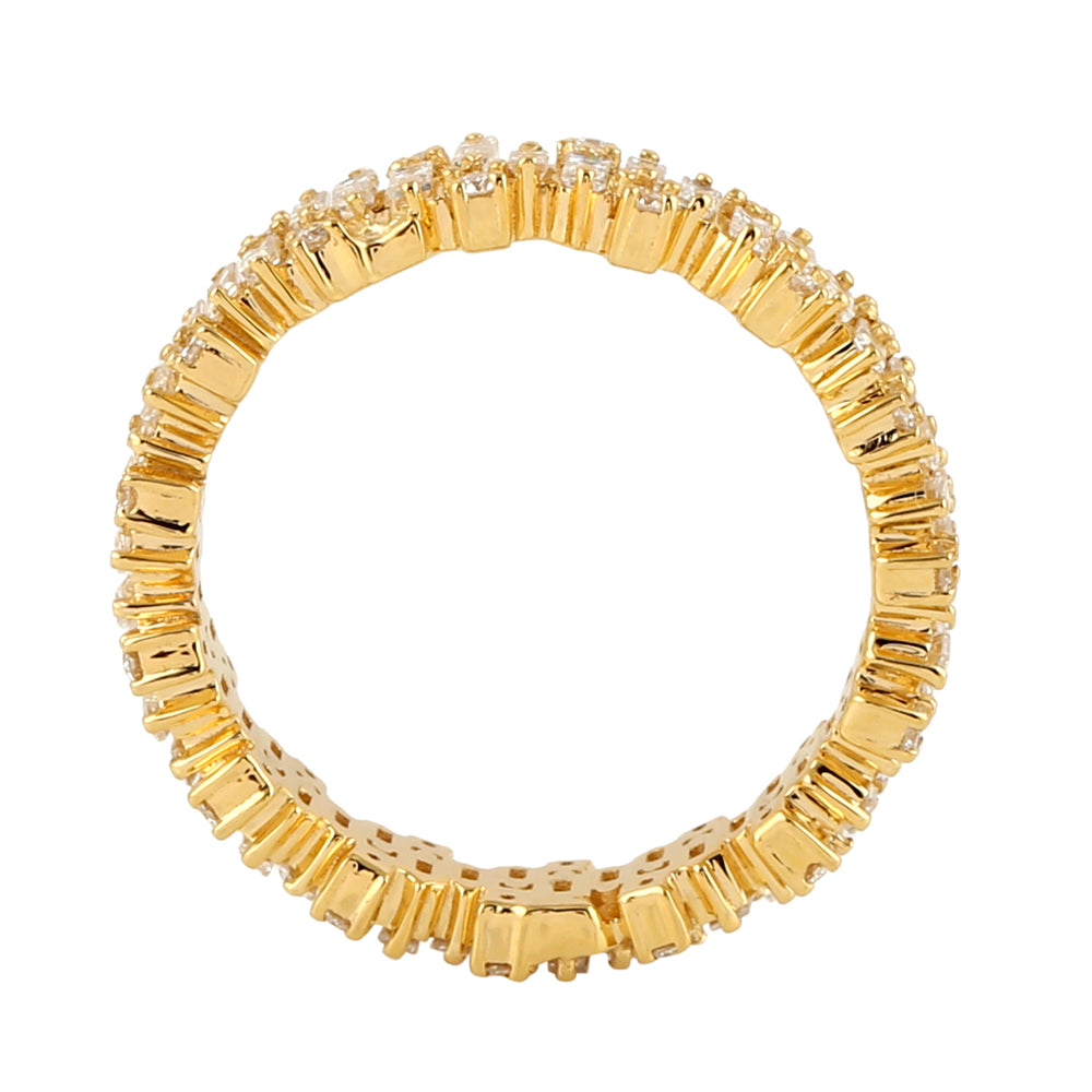 18k Yellow Gold Baguette Diamond Band Ring 18k Yellow Gold