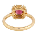 Beautiful Tourmaline Diamond Beautiful Wedding Ring In 18k Yellow Gold