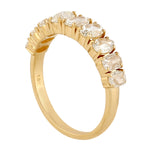 Oval Diamond Half Eternity Band Ring In 18k Yellow Gold