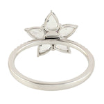 Pink Sapphire & Natural Diamond Daisy Ring 18k White Gold