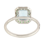 Emerald Cut Topaz Tsavorite Tanzanite Ring in 18k  White Gold