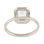 Beautiful Aquamarine Sapphire Party Wear Ring in 18k White Gold