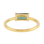 Baguette Tourmaline Pave Diamond Delicate Ring For Her in 18k Yellow Gold