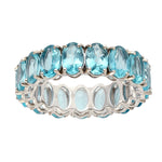 Oval Cut Apatite Full Eternity Band Ring In 18k White Gold