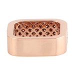 Pave Diamond Beautiful Design Unisex Ring For Gift In 18k Rose Gold