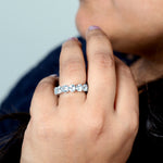 Heart Shaped Aquamarine Band Ring In 18k White Gold