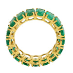 Oval Emerald Full Eternity Soild 18k Gold Ring