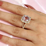 Pink Kunzite Sapphire 18k Yellow Gold Beautiful Wedding Ring