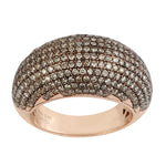 Natural Micro Pave Diamond Dome Ring In 18k Rose Gold For Her
