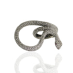 Ruby & Pave Diamond Snake Wrap 925 Sterling Silver Ring Gift