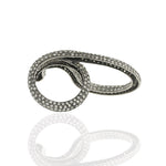 Ruby & Pave Diamond Snake Wrap 925 Sterling Silver Ring Gift
