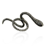 Natural Pave Diamond Gemstone 925 Silver Snake Ring Gift