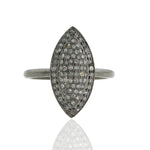 Marquise Shape Ring Pave Diamond 925 Sterling Silver Women Gift