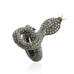 Pave Diamond Snake Ring Ruby 18k Gold 925 Silver Handmade Jewelry Halloween Gift