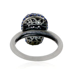 Blue Sapphire Skull Charm Spooky Ring In 925 Sterling Silver Gift