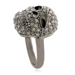 Handmade Pave Diamond 925 Sterling Silver Skull Charm Design Ring Gift