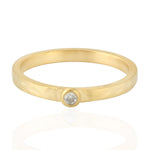 Bezel Set Diamond Solitaire Ring in 18k Yellow Gold